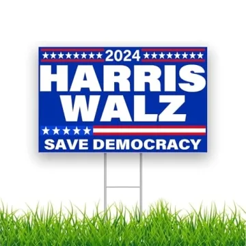 Harris Walz 2024 Yard Sign | Save Democracy