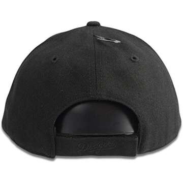 Los Angeles Dodgers Hat MLB Authentic '47 (Forty Seven) Brand MVP Adjustable Black on Black Baseball...
