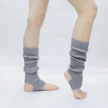 AWOCAN Women Ballet Leg warmers Knitted Stirrup Leg Warmers for women Winter Extra Soft long legwarmers for Yoga Dance