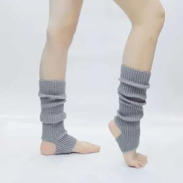 AWOCAN Women Ballet Leg warmers Knitted Stirrup Leg Warmers for women Winter Extra Soft long legwarmers for Yoga Dance