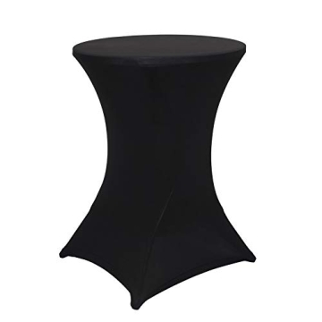 Obstal Cocktail Table Covers Stretch Spandex Black Cocktail Table Cover Cloth for Wedding, Banquet a...