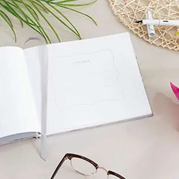 Global Printed Products Wedding Guest Book, 9"x7", Grey Wood