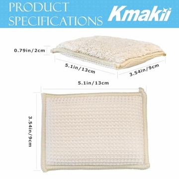 KMAKII Eco-Friendly Bamboo Cleaning Sponges 6 Pack