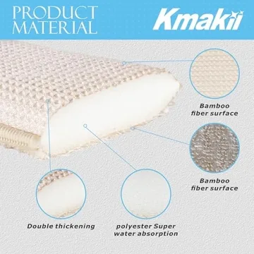 KMAKII Eco-Friendly Bamboo Cleaning Sponges 6 Pack