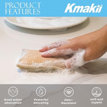 KMAKII Eco-Friendly Bamboo Cleaning Sponges 6 Pack