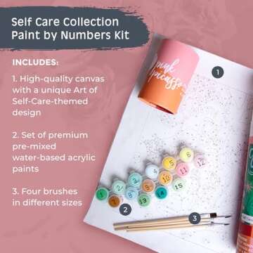 Pink Picasso Kits Self Care Collection Paint By Number for Adults & Beginners | DIY Unique 8x10 Canv...