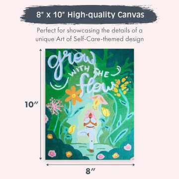 Pink Picasso Kits Self Care Collection Paint By Number for Adults & Beginners | DIY Unique 8x10 Canvas Painting Kit | Color by Numbers Art Paint Canvas best for the young at heart | Grow with the Flow