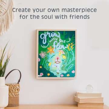 Pink Picasso Kits Self Care Collection Paint By Number for Adults & Beginners | DIY Unique 8x10 Canvas Painting Kit | Color by Numbers Art Paint Canvas best for the young at heart | Grow with the Flow