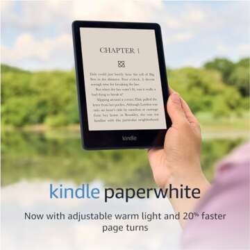 Amazon Kindle Paperwhite (16 GB) – Now with a larger display, adjustable warm light, increased battery life, and faster page turns – Without Lockscreen Ads – Denim