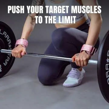 MANUEKLEAR Gym Straps Weight Lifting, Double Leather Lifting Straps for Men Deadlift with Cushion Wrist Loop, Gym Lifting Wrist Wraps for Weightlifting