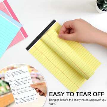 Utron 6 PCS Small Legal Pads 5x8 Colorful, Narrow Ruled Small Note Pads 5x8, Micro Perforated Writing Pad, College Ruled Legal Notepads 5x8 for Study, Office, To-Do Lists(30 Sheets/Small Notepad)