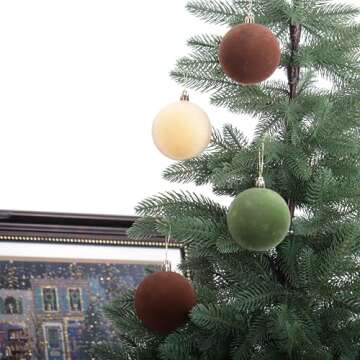 Senjie Velvet Christmas Ornaments Balls Set - 18 PCS