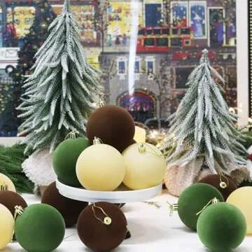 Senjie Velvet Christmas Ornaments Balls Set - 18 PCS