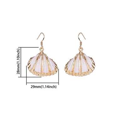 lureme Beach Jewelry Casual Seashell Conch Drop Dangle Earrings(er006199-3) Color C