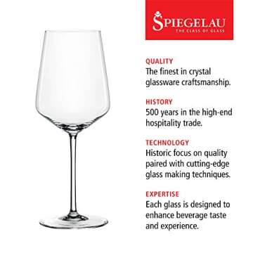 Spiegelau Style White Wine Glasses Set of 4 - European-Made Crystal, Classic Stemmed, Dishwasher Saf...