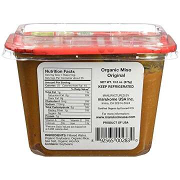 Marukome Organic Authentic Japanese-Style Miso 13.2oz, 2 Pack - A Taste of Tradition with Organic Go...