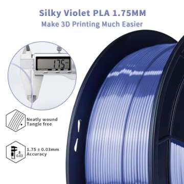 Quality ZIRO PLA 3D Printer Filament Silky Violet 1.75mm