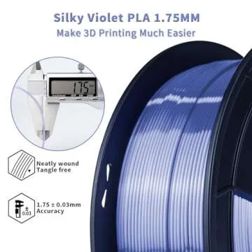 Quality ZIRO PLA 3D Printer Filament Silky Violet 1.75mm