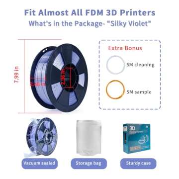 Quality ZIRO PLA 3D Printer Filament Silky Violet 1.75mm