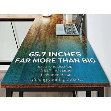 GreenForest L Shaped Computer Desk with Storage Shelves, 66 inch Corner Computer Home Office Writing Table,Rustic Large Gaming PC Workstation Space Saving, Easy Assembly,Walnut