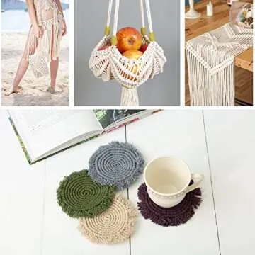 NOANTA Dusty Pink Macrame Cord 3mm x 109yards, Colored Macrame Rope Cotton Rope Macrame Yarn, Colorful Cotton Craft Cord for Wall Hanging, Plant Hangers, Crafts, Knitting