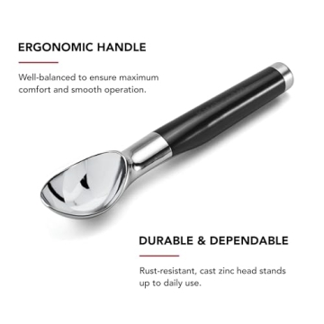 KitchenAid Classic Ice Cream Scoop, 8.6 inches, Black