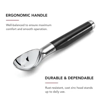 KitchenAid Classic Ice Cream Scoop, 8.6 inches, Black