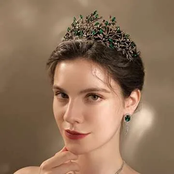 Vintage Crystal Leaf Tiara for Weddings and Events