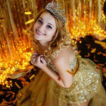 TOBATOBA Vintage Tiaras and Crowns for Women Crystal Leaf Tiara Green Tiara Gothic Crown Birthday Queen Crown for Women's Headbands Jewelry Decor for Bridal Wedding Pageant Halloween Costume Party