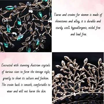 Vintage Crystal Leaf Tiara for Weddings and Events