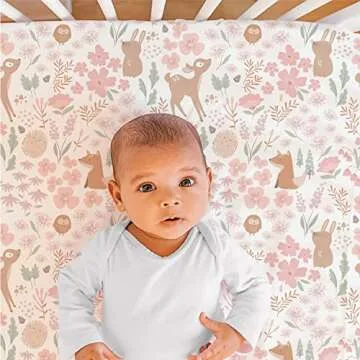 Adorable 3 Piece Woodland Crib Bedding Set for Girls