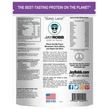 Jay Robb Unflavored Egg White Protein Powder, Low Carb, Keto, Vegetarian, Gluten Free, Lactose Free, No Sugar Added, No Fat, No Soy, Nothing Artificial, Non-GMO, Best-Tasting (24 oz, Unflavored)