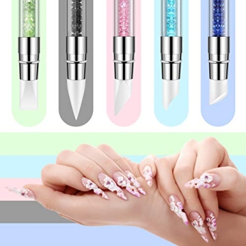 5 Pcs Silicone Nail Tools for Precision Nail Art Creativity