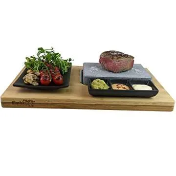 Black Rock Grill Matt Black Cooking Stone Hot Set
