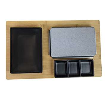 Black Rock Grill Matt Black Cooking Stone Hot Set