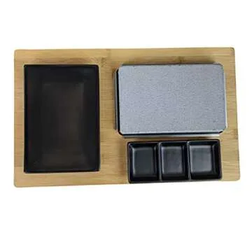 Black Rock Grill Matt Black Cooking Stone Hot Set