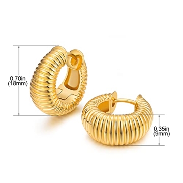 Stylish 18k Gold Plated Croissant Hoop Earrings