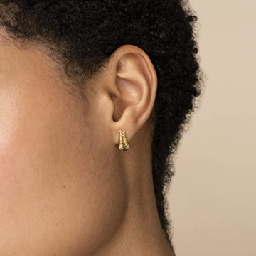 Stylish 18k Gold Plated Croissant Hoop Earrings