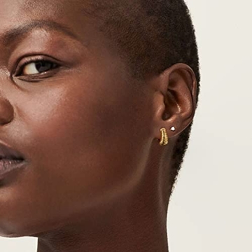 Stylish 18k Gold Plated Croissant Hoop Earrings