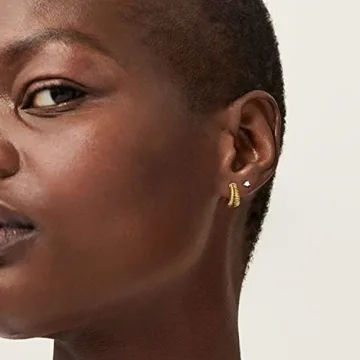 Stylish 18k Gold Plated Croissant Hoop Earrings