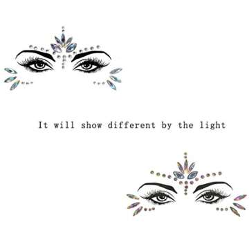 Mermaid Face Gems Stick Jewels for Women Cosplay Mermaid Halloween Club Eye Face Gems Makeup Sticker...