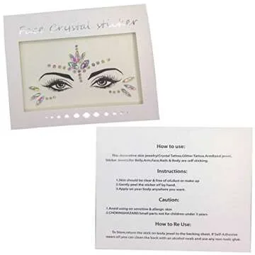 Mermaid Face Gems Stick Jewels for Women Cosplay Mermaid Halloween Club Eye Face Gems Makeup Stickers Rave Party Gift for Kids Eye Face Jewels Festival Tattoo Concert Dress-up Decorations