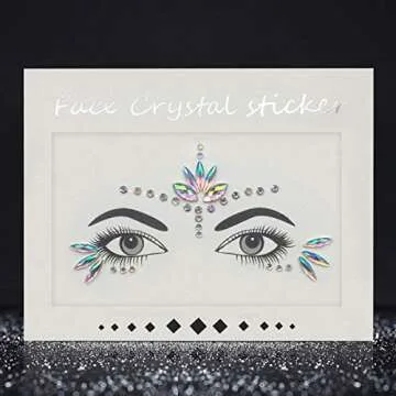 Mermaid Face Gems Stick Jewels for Women Cosplay Mermaid Halloween Club Eye Face Gems Makeup Stickers Rave Party Gift for Kids Eye Face Jewels Festival Tattoo Concert Dress-up Decorations