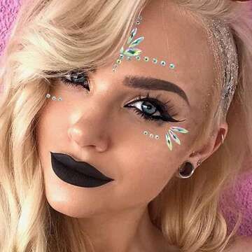 Mermaid Face Gems Stick Jewels for Women Cosplay Mermaid Halloween Club Eye Face Gems Makeup Stickers Rave Party Gift for Kids Eye Face Jewels Festival Tattoo Concert Dress-up Decorations