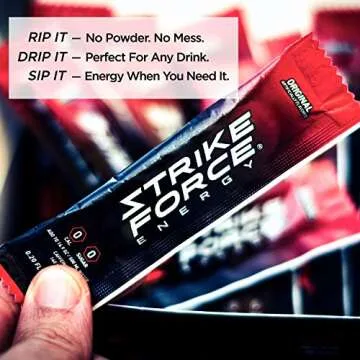 Strike Force Energy Drink Mix - Orange Flavor - Natural Tasting Caffeine Drink - Turn Any Drink into a Healthy Energy Drink - Zero Calories, Keto Friendly, Sugar Free, Pre Workout (10 Liquid Packs)