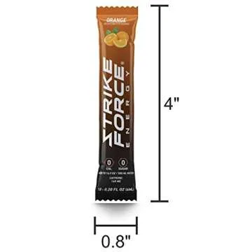 Strike Force Energy Drink Mix - Orange Flavor - Natural Tasting Caffeine Drink - Turn Any Drink into a Healthy Energy Drink - Zero Calories, Keto Friendly, Sugar Free, Pre Workout (10 Liquid Packs)
