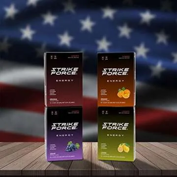 Strike Force Energy Drink Mix - Orange Flavor - Natural Tasting Caffeine Drink - Turn Any Drink into a Healthy Energy Drink - Zero Calories, Keto Friendly, Sugar Free, Pre Workout (10 Liquid Packs)