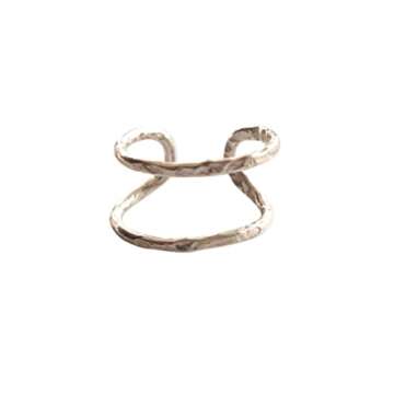 Handmade Single Hammered Double Band adjustable Ear Cuff, 925 Sterling Silver Clip On Non Piercing Huggie Earrings for Women, Small Dainty Ear Wrap Faux Ear Cartilage Clips Jewelry, By MiYa Jewelry
