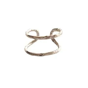 Handmade Single Hammered Double Band adjustable Ear Cuff, 925 Sterling Silver Clip On Non Piercing Huggie Earrings for Women, Small Dainty Ear Wrap Faux Ear Cartilage Clips Jewelry, By MiYa Jewelry