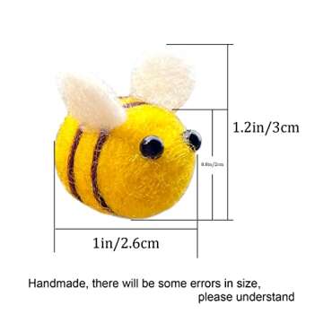 AcceLeah 25Pcs Wool Felt Bumble Bee Cute Bee Craft Balls for Baby Room Shower Gifts